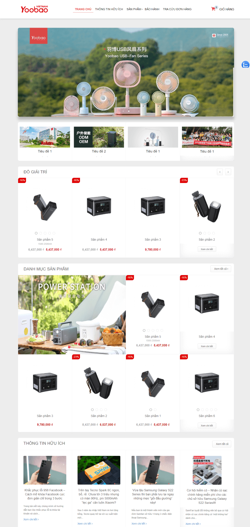 Mẫu website bán hàng CenaStore